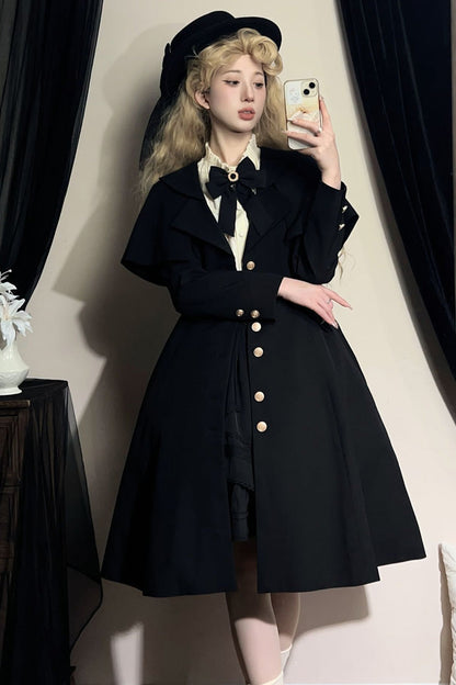 Black [Rich Girl] Long Sleeves Gothic Lolita Coat