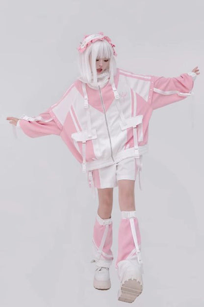 [Wing Light Machinery] Long Sleeves Print Jirai Kei Cool Coat 4 Colors