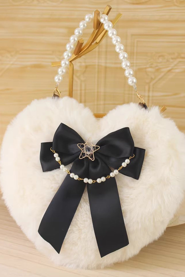 Fluffy Heart Cartoon Bowknot Pearl Sweet Lolita Handbag 17 Colors