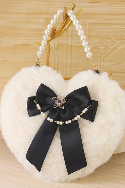 Fluffy Heart Cartoon Bowknot Pearl Sweet Lolita Handbag 17 Colors