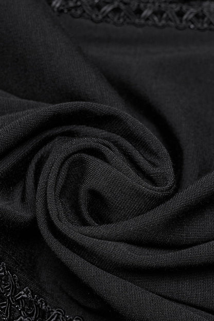 Black Sleeveless Plunging Sipder Stitching Mesh Women's Gothic Party Dress