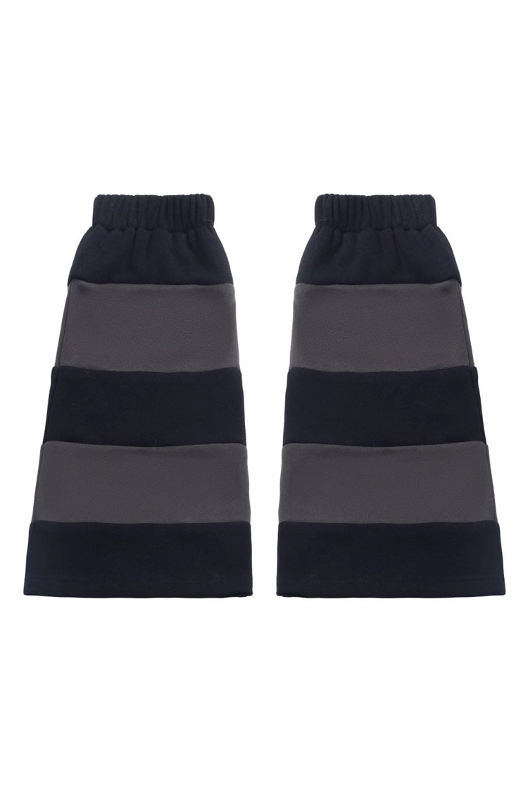 Black/Grey [Little Hibernating Bear] Long Sleeves Hooded Zippered Sweet Lolita Coat and Skirt Set