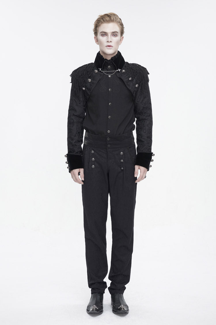 Black Tassels Swallow Tailed Men's Gothic Jacket