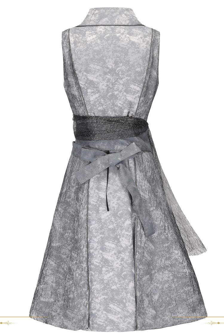 Grey [The Eternal Treasure Route] Sleeveless Vintage Elegant Prince Handsome Ouji Lolita Long Coat