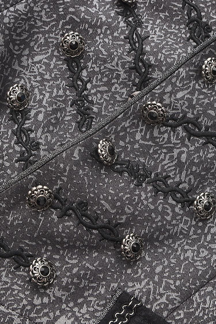 Silver [Eternal Dislocated Boundary] Sleeveless Lace Slim Gothic Elegant Prince Handsome Lolita Long Coat
