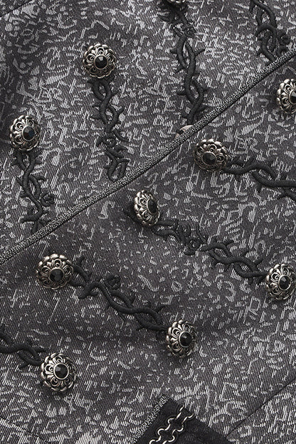 Silver [Eternal Dislocated Boundary] Sleeveless Lace Slim Gothic Elegant Prince Handsome Lolita Long Coat