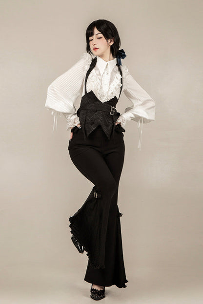 Black [Gold Hunter] Long Sleeves Pirate Style Gothic Long Pants
