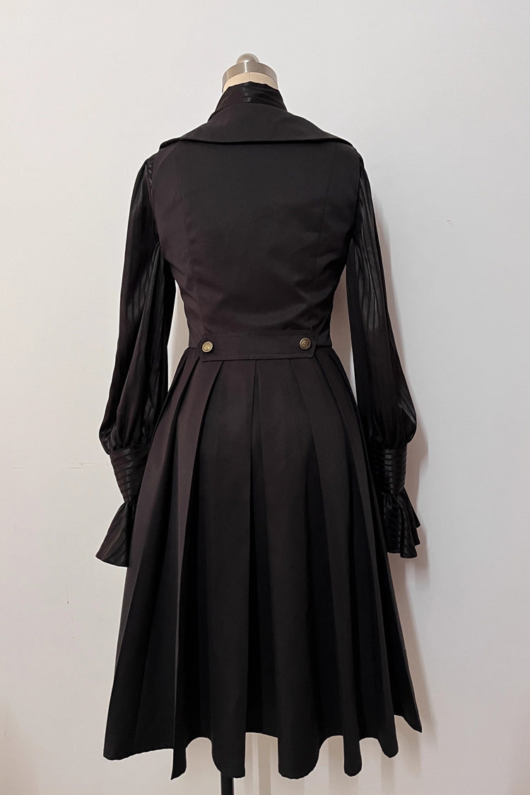 Black [Moonstone] Sleeveless Ruffle Ouji Gothic Prince Lolita Long Vest
