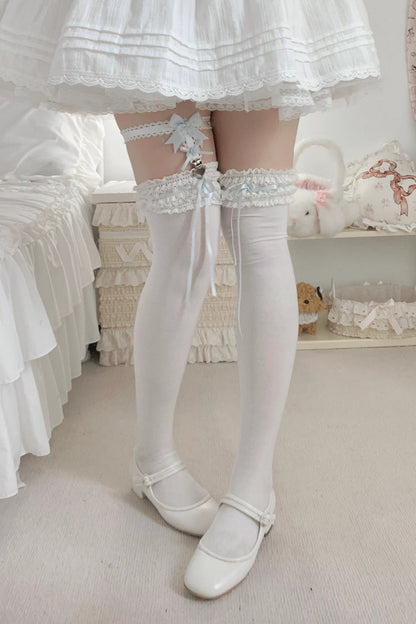 Sweet Ruffle Bowknot Lace Ballet Lolita Over-the-knee Socks 6 Colors