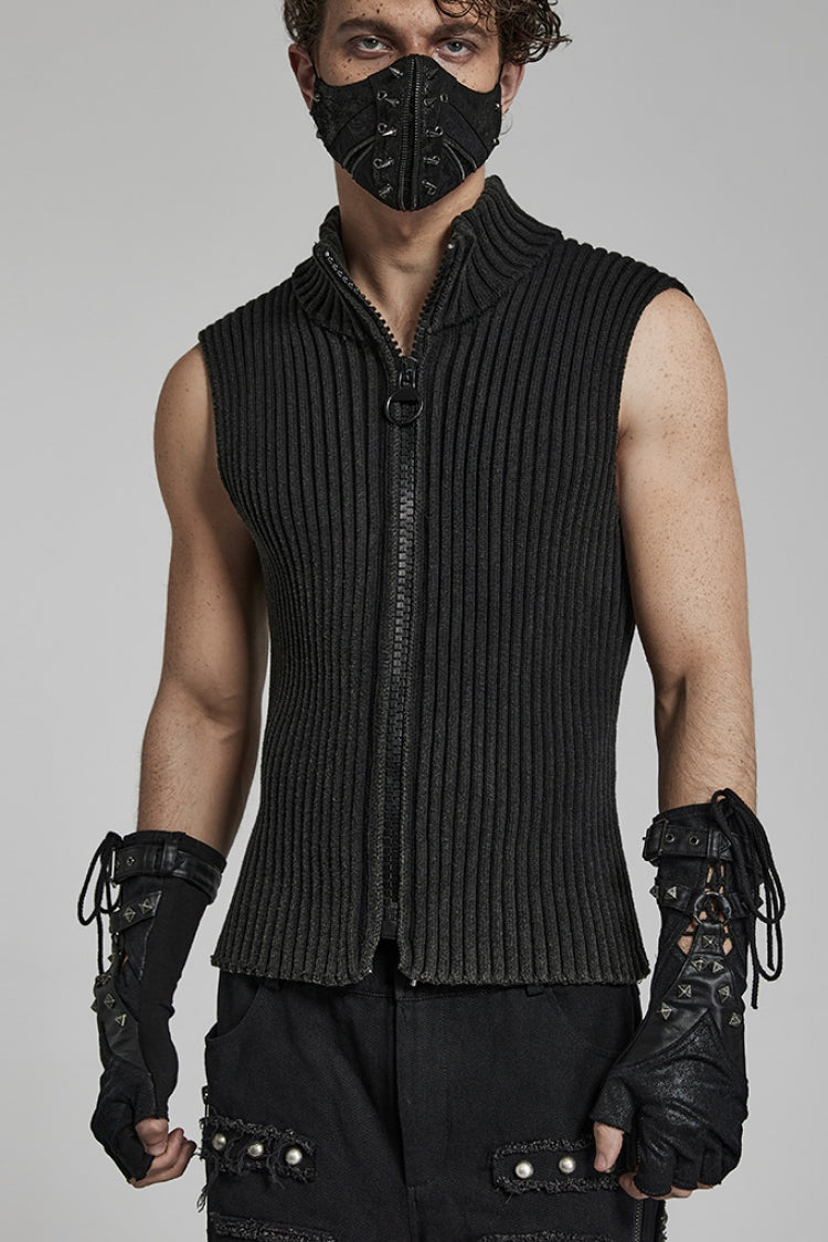 Rivets Print Lace-Up Men's Steampunk Gloves 2 Colors