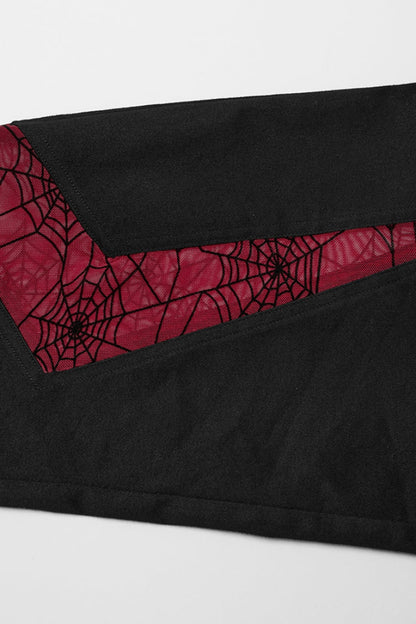 Spiderweb Claw Print Mesh Women's Gothic Flared Pants 2 Colors