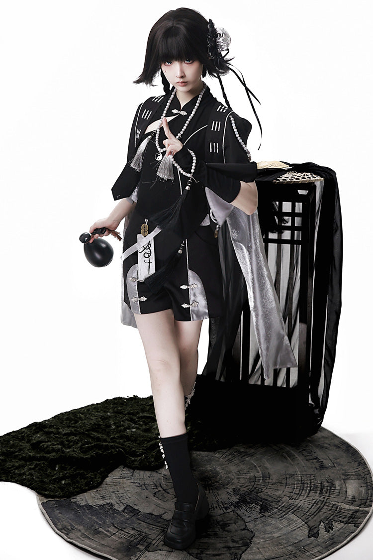 Black [The Strange End of the Immortal Sect] Sleeveless Chinese Style Ouji Lolita Set