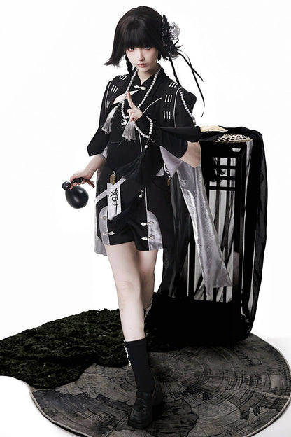 Black [The Strange End of the Immortal Sect] Sleeveless Chinese Style Ouji Lolita Set