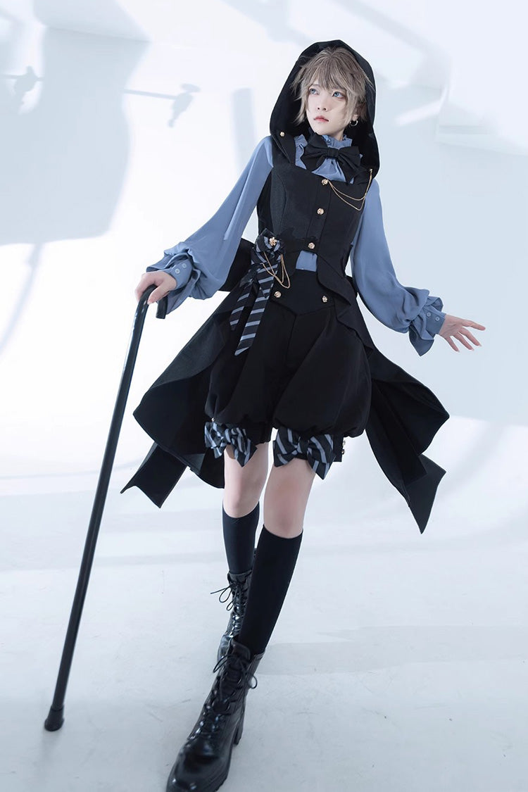 Black Narrative Maxim Hooded Ouji Fashion Gothic Lolita Vest