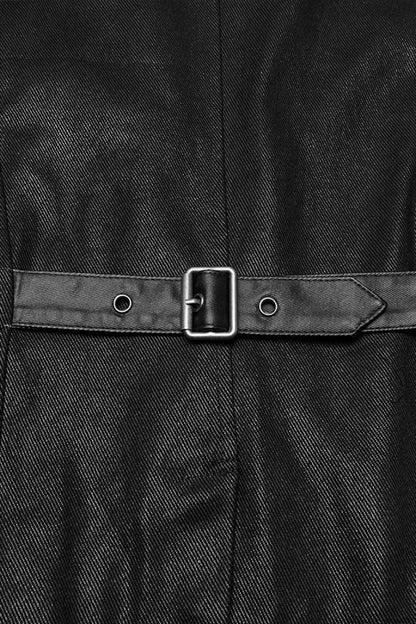 Black Stand Collar Stitching Mesh Men's Punk Vest