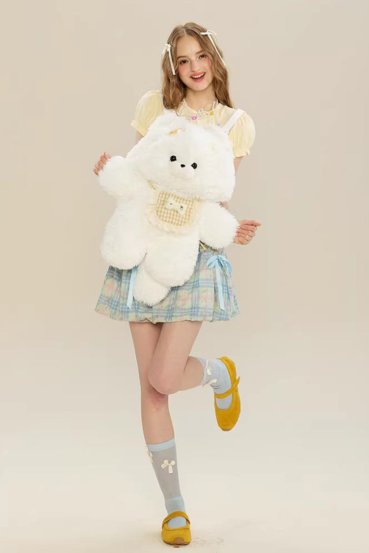 White Cute Samoyed Plush Toy Sweet Lolita Dog Backpack