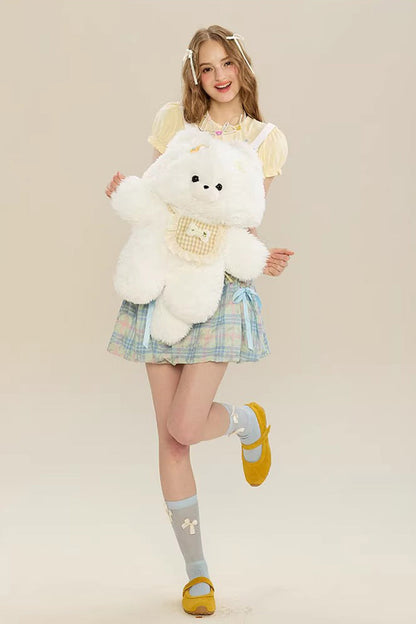 White Cute Samoyed Plush Toy Sweet Lolita Dog Backpack