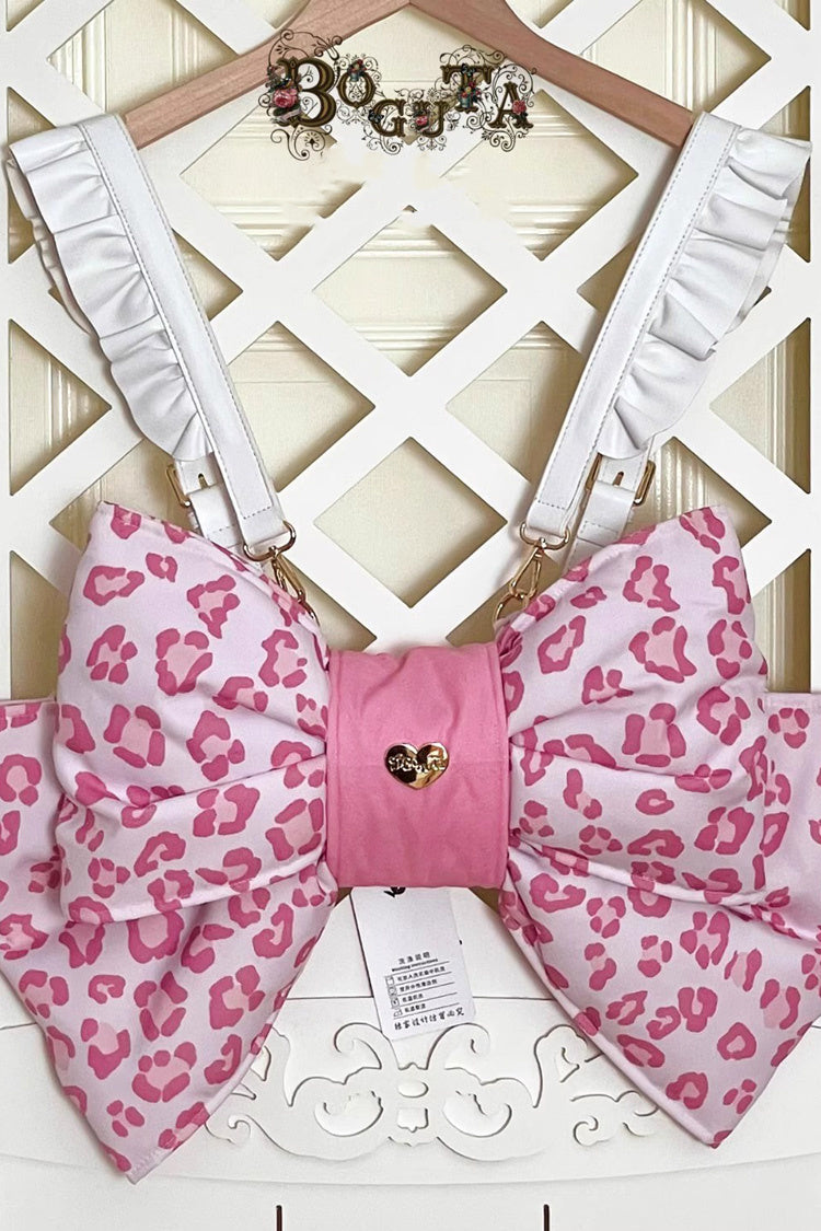Pink Polka Dot Print Bowknot Shaped Sweet Lolita Backpack