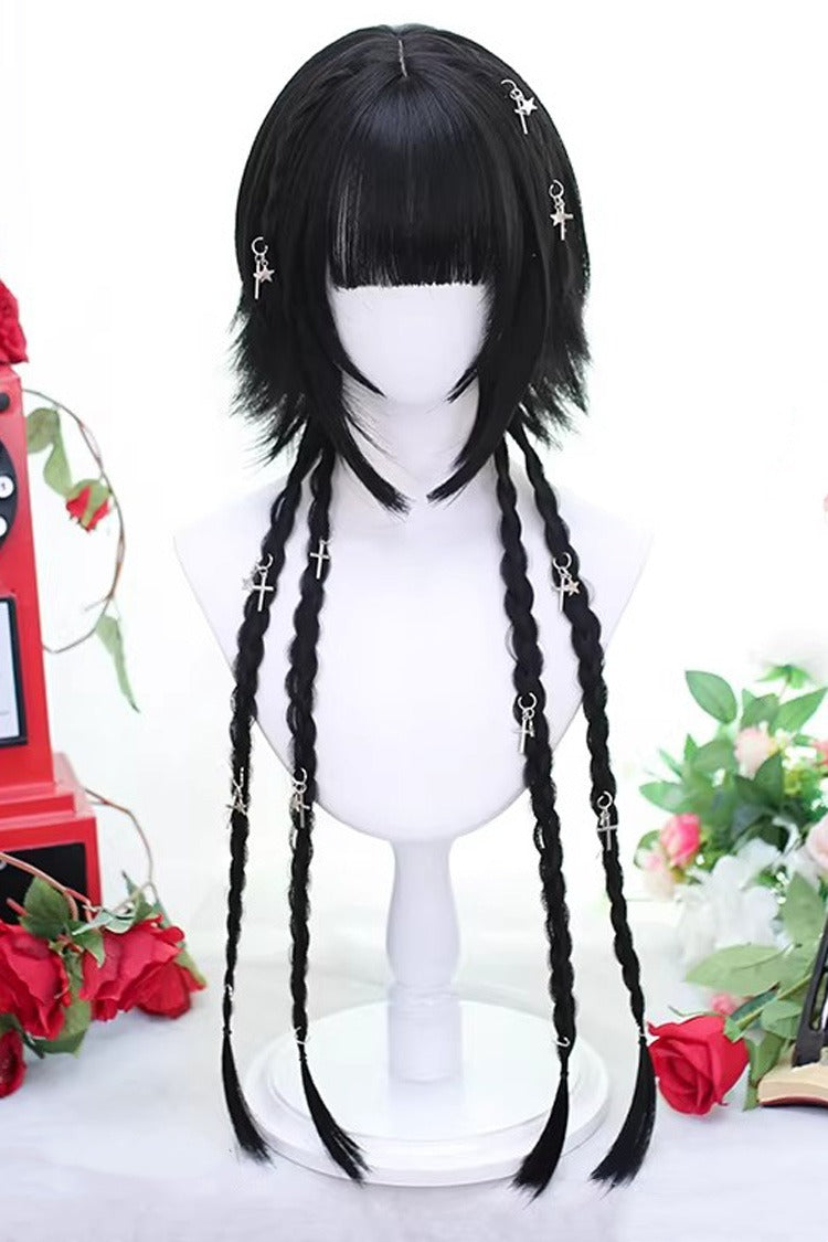 Japanese Style Highlight Trendy Girl Long Braided Sweet Lolita Wig 4 Colors