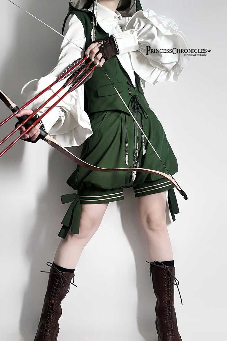 Green [Rabbit Feather] Sweet Prince Handsome Ouji Lolita Vest
