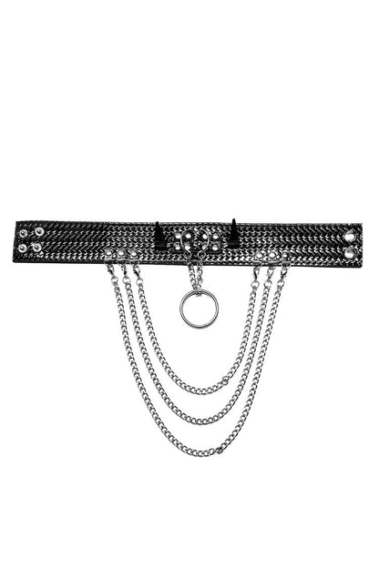 Snakeskin Faux Leather Metal Rivets Women's Steampunk Choker 2 Colors