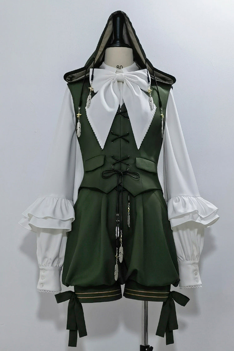 Green [Rabbit Feather] Sweet Prince Handsome Ouji Lolita Vest