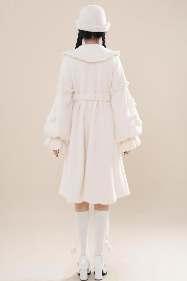 Light Beige Single Breasted Long Sleeves Bowknot Sweet Lolita Coat