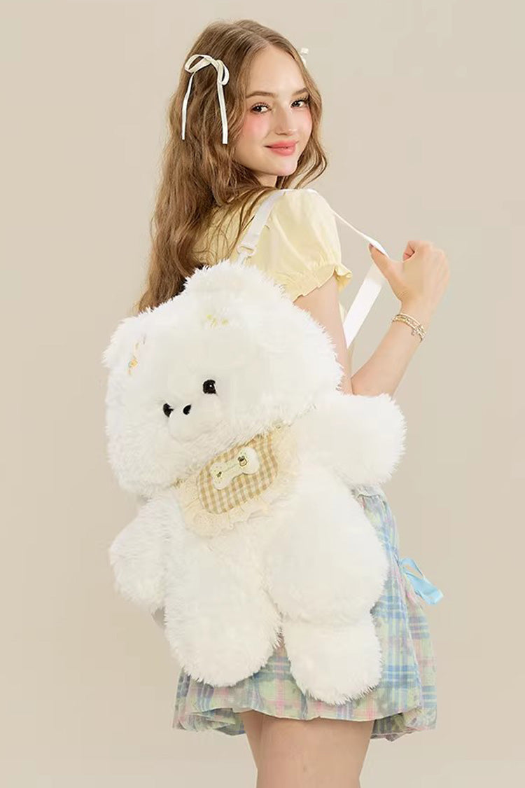 White Cute Samoyed Plush Toy Sweet Lolita Dog Backpack