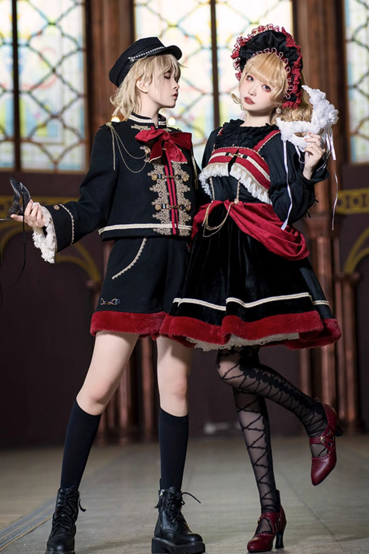 Red/Black Dark Baroque Classic Ouji Lolita Coat