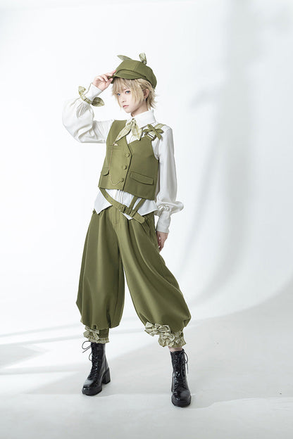 Matcha Green Cute and Handsome Secret Morning Post Series Ouji Lolita Vest