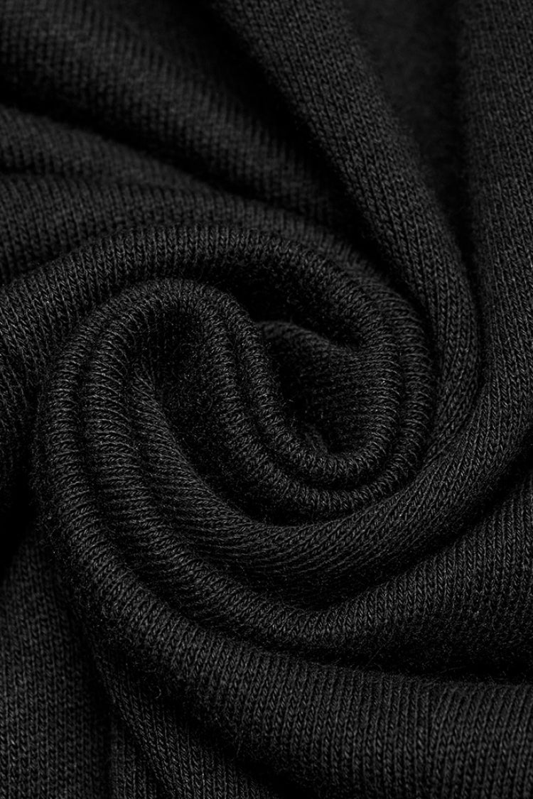 Black Stitching Hooded Men's Punk Vest