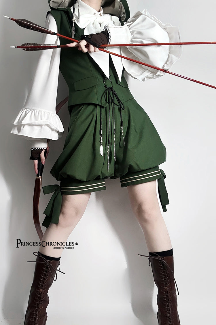 Green [Rabbit Feather] Sweet Prince Handsome Ouji Lolita Vest