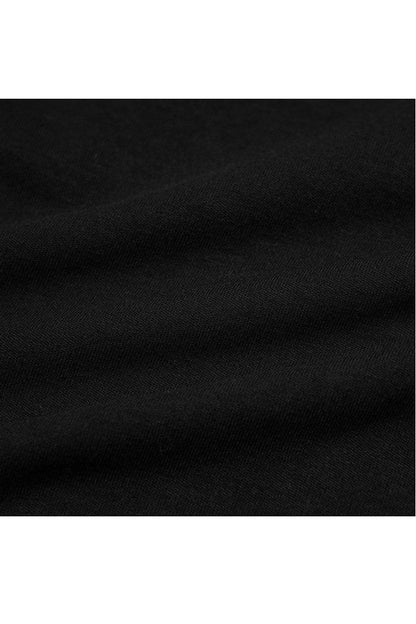 Black Round Collar Long Sleeve Front Metal Square Eyelets Decoration Short Tight Women's Punk T-Shirt