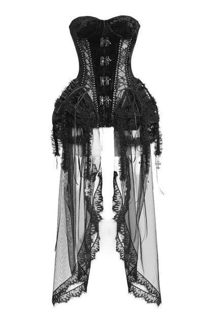 Black [Hell Alice] Hollow Lace-Up Fishbone Gothic Lolita Dress Corset