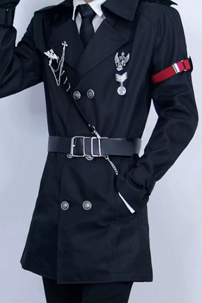 Black [The Judge] Long Sleeves Gothic Military Handsome Ouji Lolita Coat