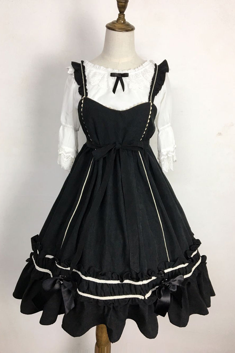 Black Ruffle Bowknot Gothic Vintage Lolita Jsk Dress