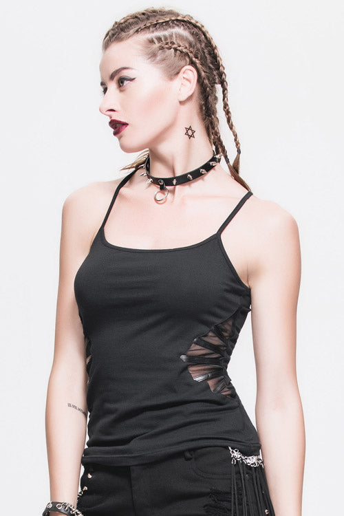 Black Spiderweb Bat Wings Stretchy Cotton Womens Punk T-shirt