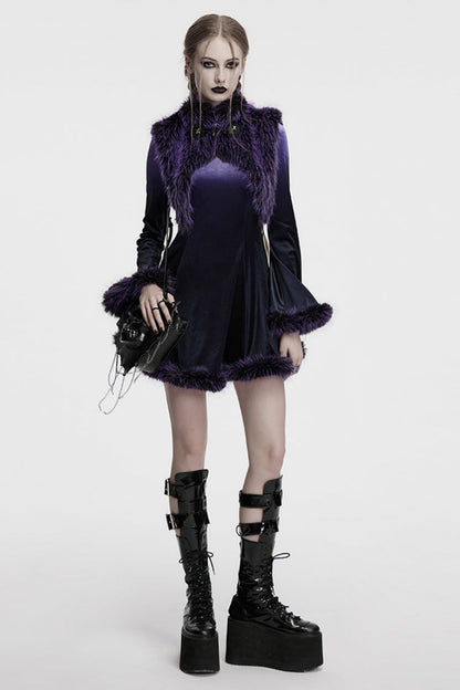 Black/Purple Long Sleeves Gradient Women's Gothic Dress
