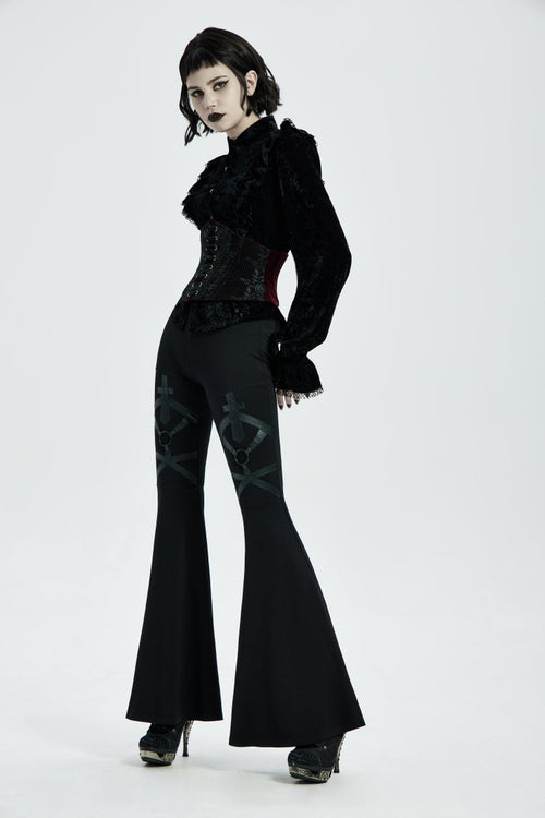 Red Jacquard Lace-Up Slim Women's Corset