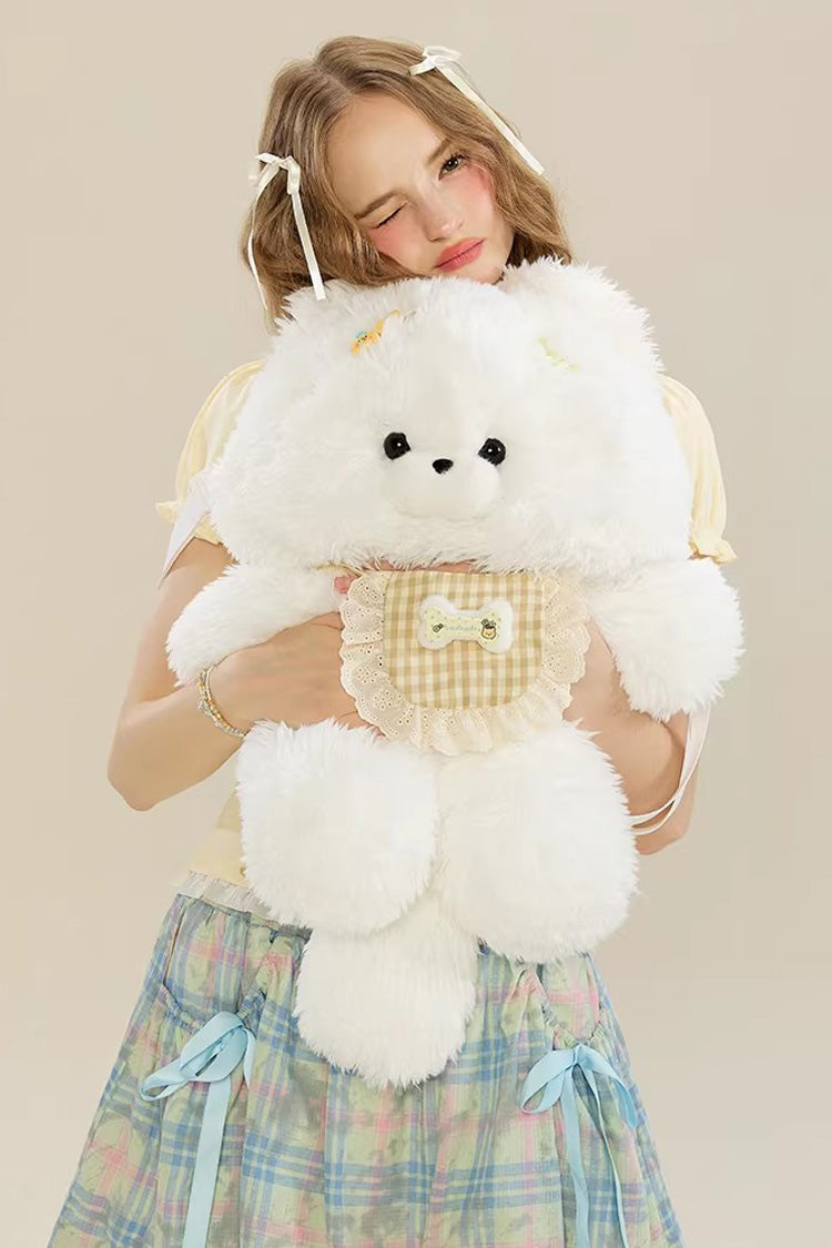 White Cute Samoyed Plush Toy Sweet Lolita Dog Backpack