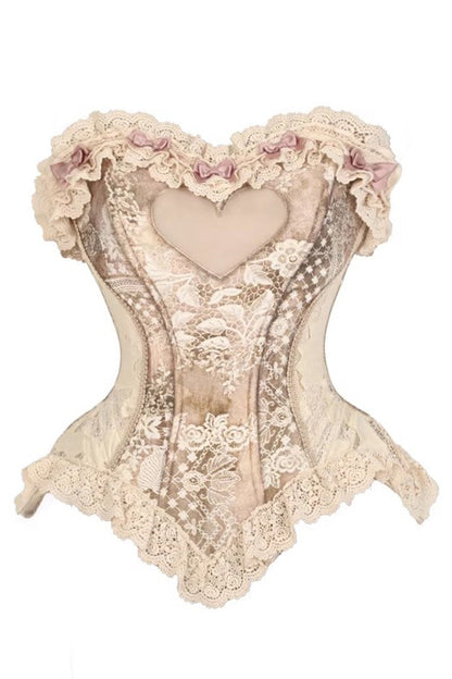 Light Brown [Cupid’s Poetry Box] Ruffle Embroidery Bowknot Lace Fishbone Classic Elegant Lolita Vest
