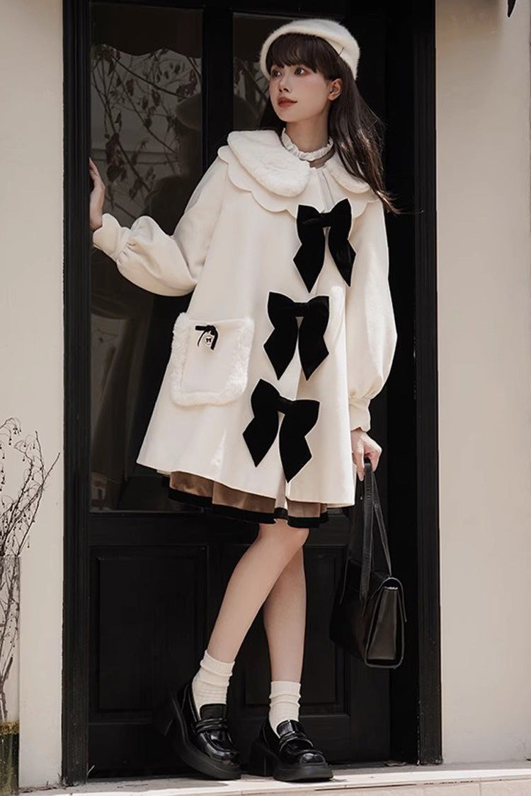 Ivory Petal Collar Long Sleeves Autumn Winter Sweet Princess Lolita Coat