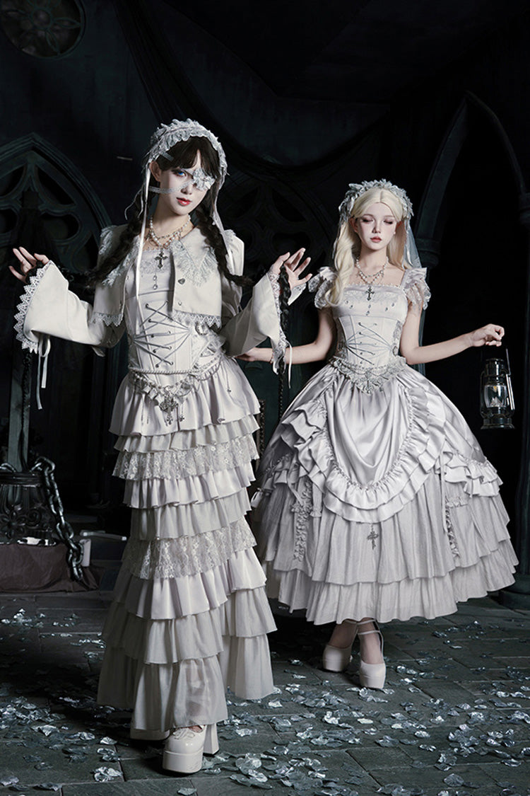 Gothic Corset - Bionic Doll, Solid-Color, Square Collar, Fishtail Silhouette, Ruffled - additional product view 3