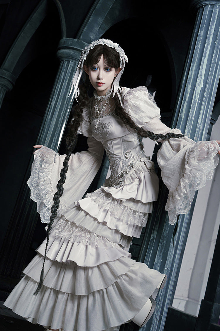 Gothic Corset - Bionic Doll, Solid-Color, Square Collar, Fishtail Silhouette, Ruffled - additional product view 5