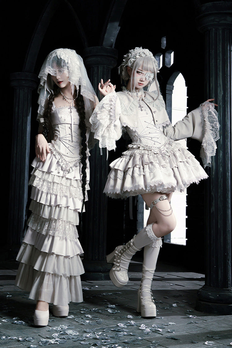 Gothic Corset - Bionic Doll, Solid-Color, Square Collar, Fishtail Silhouette, Ruffled - additional product view 13