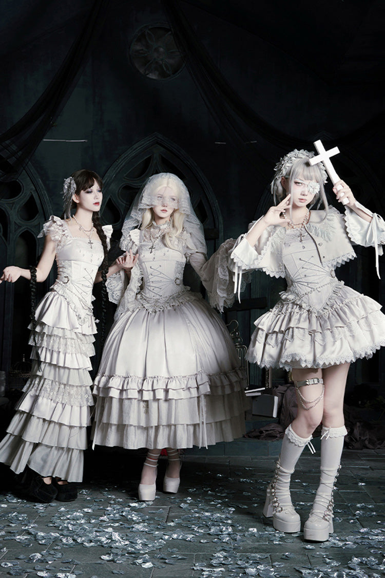 Gothic Corset - Bionic Doll, Solid-Color, Square Collar, Fishtail Silhouette, Ruffled - additional product view 20