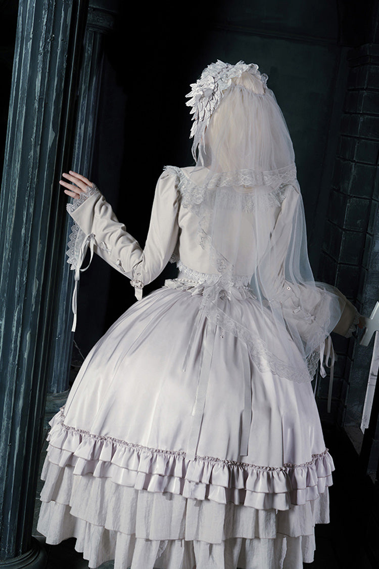 Gothic Corset - Bionic Doll, Solid-Color, Square Collar, Long Length, Ruffled - additional product view 6