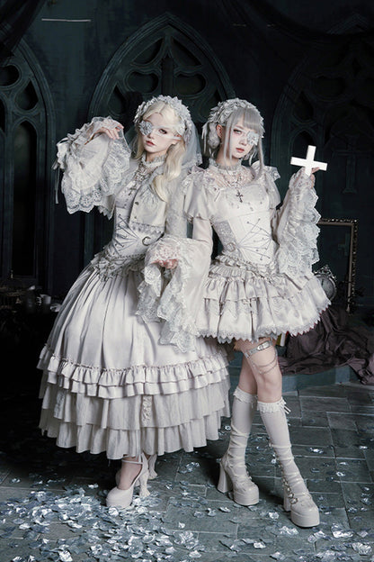 Gothic Corset - Bionic Doll, Solid-Color, Square Collar, Long Length, Ruffled - additional product view 14