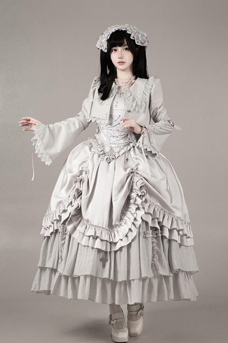 Gothic Corset - Bionic Doll, Solid-Color, Square Collar, Long Length, Ruffled - additional product view 22