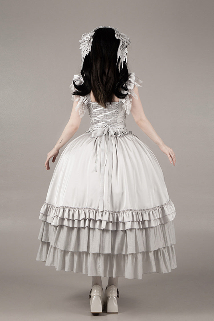 Gothic Corset - Bionic Doll, Solid-Color, Square Collar, Long Length, Ruffled - additional product view 26